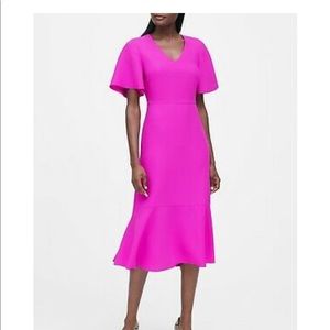 Fuschia flutter sleeve Banana Republic Dress